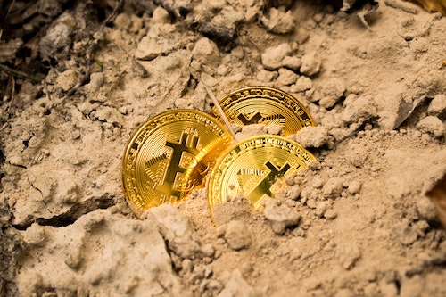 bitcoins in the dirt